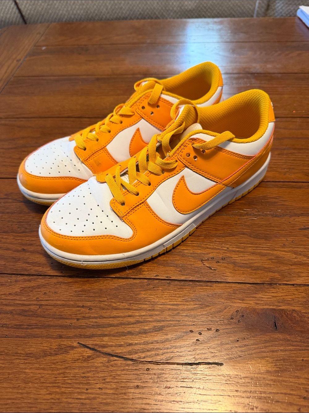 Nike Yellow and White Low-Top Sneakers